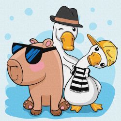 Ideyka Комплект оцветяване по номера - Capybara и приятели