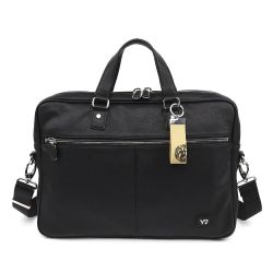 YNot Кожена чанта за документи - черна, 32975