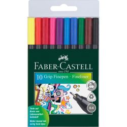 Тънкописци Faber-Castell GRIP 0.4 10 цвята 
