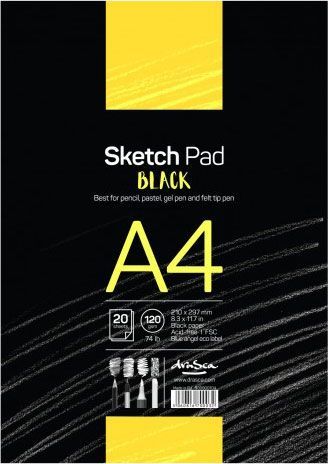 Drasca скицник Sketch Pad Black, А4 120 гр.