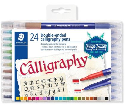 Staedtler Комплект маркери за калиграфия 24 цвята двувърхи, 3005