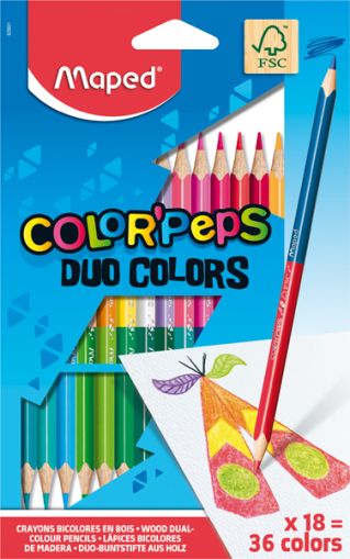 Цветни моливи Maped Color Peps 18 броя=36 цвята