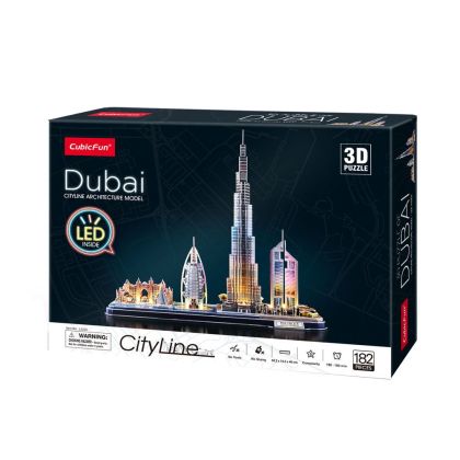 Cubic Fun 3D Led Пъзел City Line Dubai 182 части, L523h