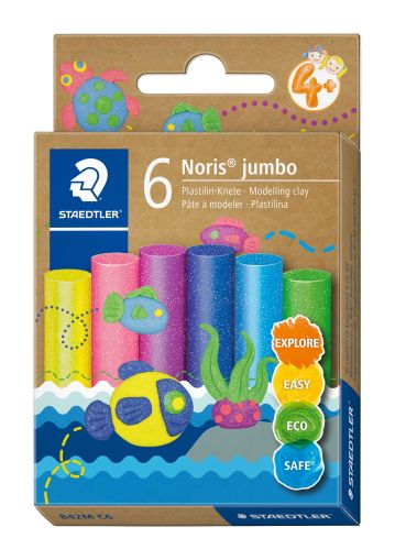 Staedtler Пластилин Noris Jumbo Glitter 6 цвята