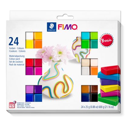 Fimo Комплект полимерна глина Soft Basic, 24 цвята