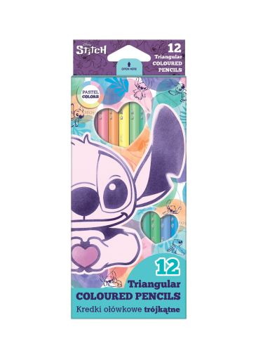 Stitch Pastel Цветни моливи 12 цвята, 92047PTR