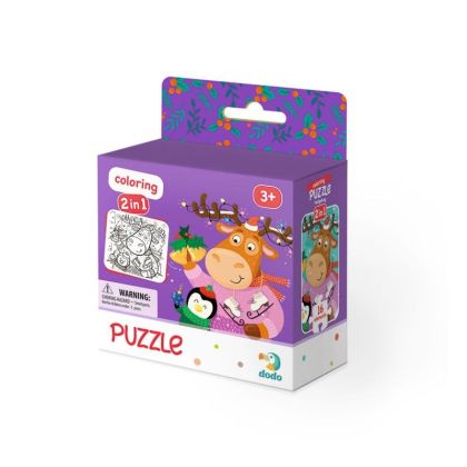 Dodo Мини пъзел 2 в 1 Коледен елен 16 части, 300353