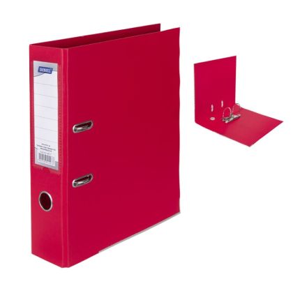 Dinel Класьор с метален кант A4 PP 8 см. - червен