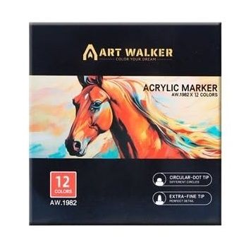 Art Walker Комплект акрилни маркери двувърхи 12 цвята