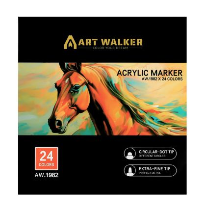 Art Walker Комплект акрилни маркери двувърхи 24 цвята