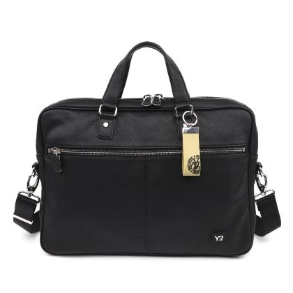 YNot Кожена чанта за документи - черна, 32975