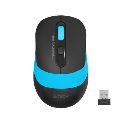 A4Tech Безжична мишка FG10S, черна/синя