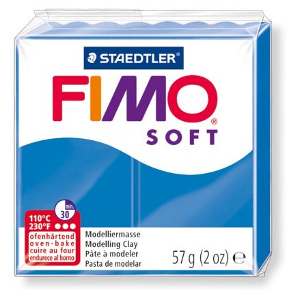 Fimo полимерна глина Soft 8020, Тихоокеански син №37