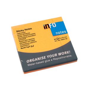 Info Notes Neon кубче самозалепващи листчета 75/75, оранжево