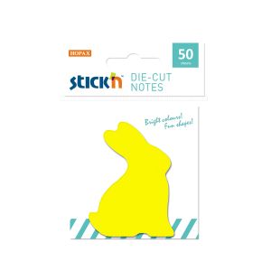 Stick'n Самозалепващи листчета 60/50, жълти, 50 листа, зайче