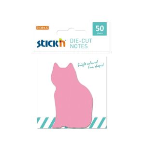 Stick'n Самозалепващи листчета 68/45, розови, 50 листа, коте