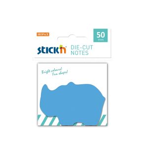 Stick'n Самозалепващи листчета 45/70, сини, 50 листа, носорог
