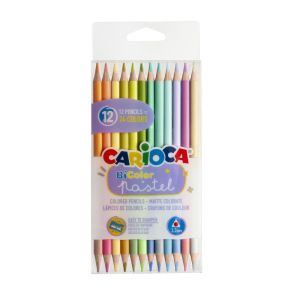 Цветни моливи Carioca Bicolor Pastel, 43309