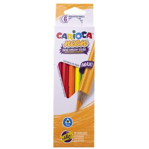 Цветни моливи Carioca Maxi Neon, 6 цвята 