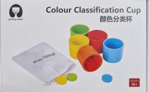 Дървени чаши за сортиране по цветове, 84657