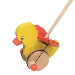Goki Дървена играчка за бутане Пиленце, 54990