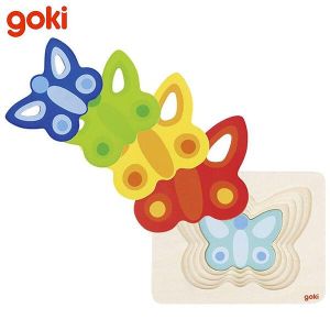 Goki Многослоен дървен пъзел Пеперуда, 57899