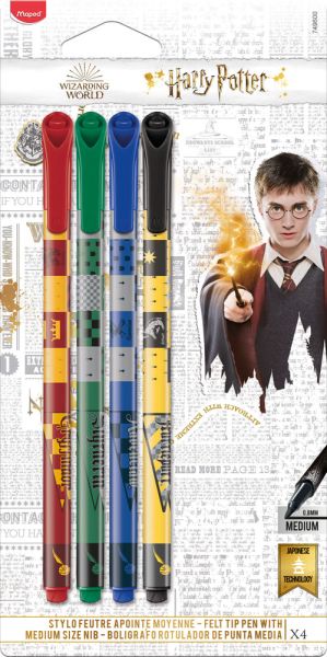 Maped Комплект тънкописци Harry Potter 4 цвята, 749600