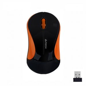 A4TECH оптична мишка безжична, черно с оранжево
