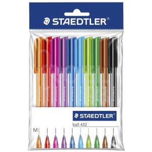 Staedtler Комплект цветни химикалки 432М, 10 цвята 