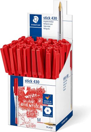 Staedtler химикалка Stick 430F, червена