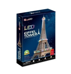 Cubic Fun 3D Led Пъзел Eiffel Tower 84 части, L091h