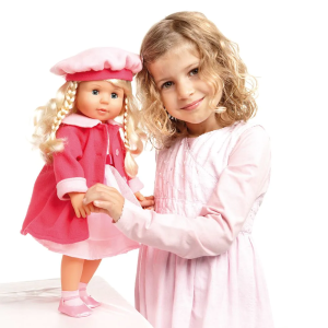 Bayer Пееща и говореща кукла Мария с розово палто, 94635AJ
