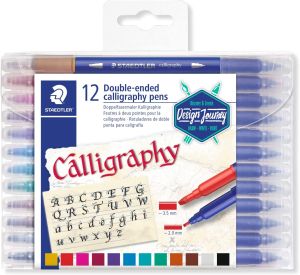 Staedtler Комплект маркери за калиграфия 12 цвята двувърхи, 3005
