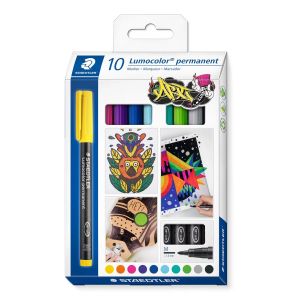 Staedtler Комплект перманентни маркери Lumocolor OHP M 317, 10 цвята 
