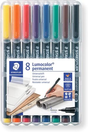 Staedtler Комплект перманентни маркери Lumocolor OHP S 313, 8 цвята в кутия 
