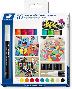 Staedtler Комплект акрилни маркери Paint 10 цвята, 349