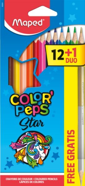  Цветни моливи Maped Color Peps 12 цвята + 1 златен/сребърен