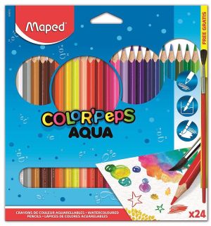 Акварелни моливи Maped Color Peps 24 цвята + четка