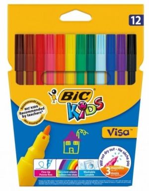 Bic Флумастери Kids Visa 12 цвята, 10910008
