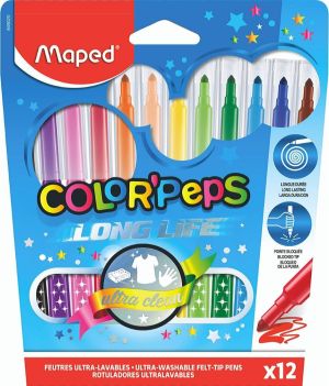 Флумастери Maped Color Peps Long Life 12 цвята