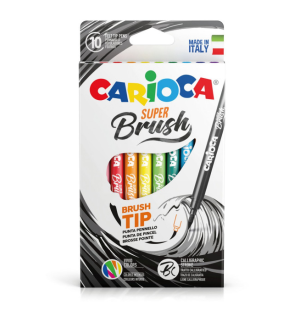 Флумастери Carioca Brush 10 цвята 