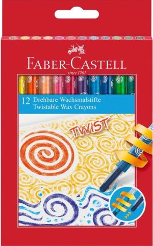 Faber-Castell Восъчни пастели Twist 12 цвята, 120003