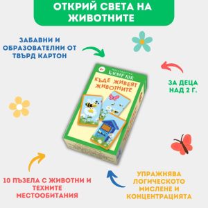 Клевър Бук Карти Къде живеят животните? 2+