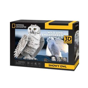 Cubic Fun 3D Пъзел National Geographic Полярна Сова 62 части, DS1079h