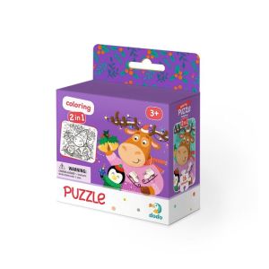 Dodo Мини пъзел 2 в 1 Коледен елен 16 части, 300353