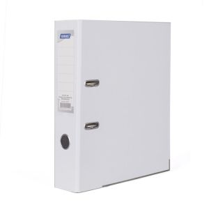 Dinel Класьор с метален кант A4 PP 8 см. - бял