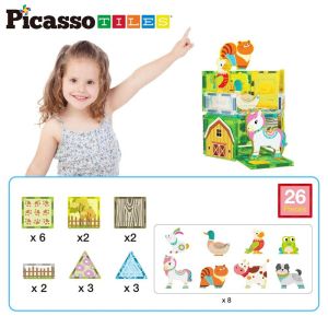 Picasso Магнитен конструктор Ферма 26 части, PTQ27