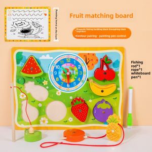 Дървен пъзел магнитен часовник, 082475