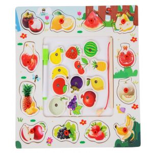 Дървен пъзел с магнити Плодове, 084960