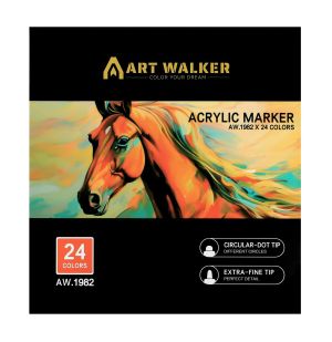Art Walker Комплект акрилни маркери двувърхи 24 цвята